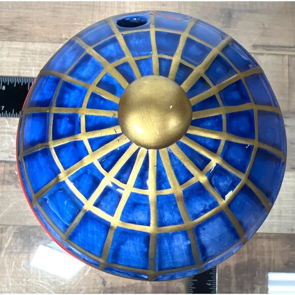 Paris Blue & Gold Globe-Themed Ceramic Cup With Lid - Picture 4 of 6